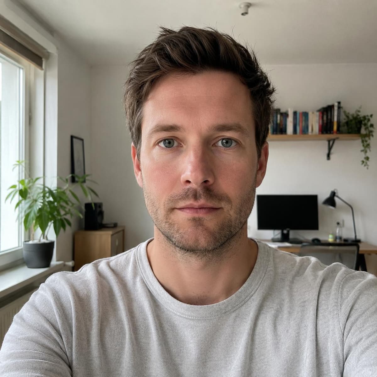 Vorher: Selfie Mann